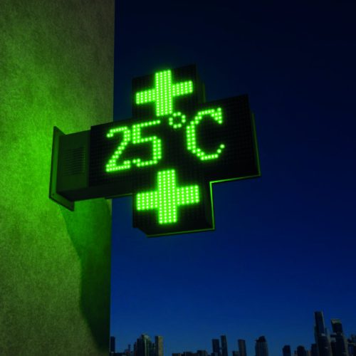 Rendu Croix Pharmacie - Nuit