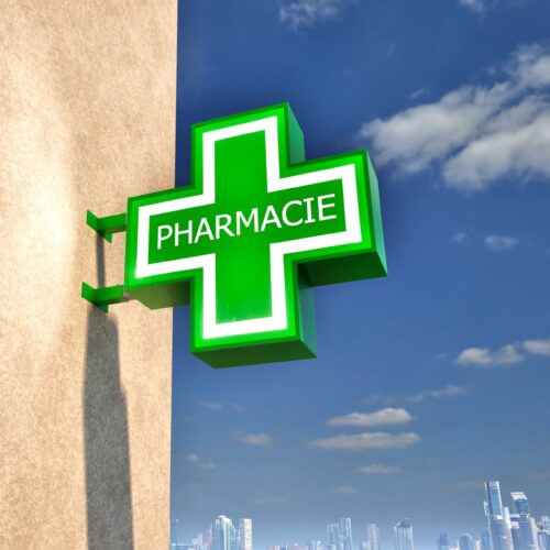 Rendu Croix Pharmacie boitier Jour