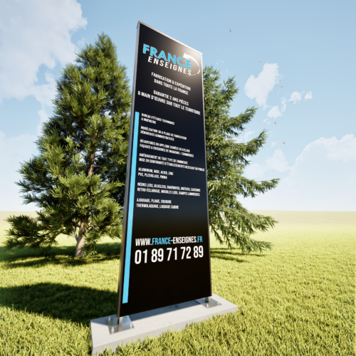 Totem Profilé Aluminium Droit 4m Jour